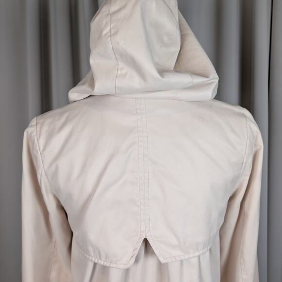 H&M Hooded Rain Coat Utility Jacket Beige Taupe Size 4 - Picture 9 of 16